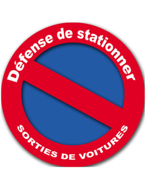 Défense de stationner - 20cm - Sticker/autocollant