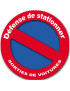 Défense de stationner - 20cm - Sticker/autocollant