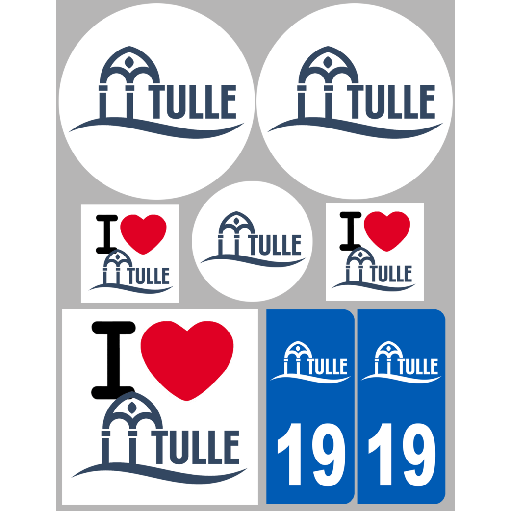 Tulle (8 autocollants variés) - Sticker/autocollant