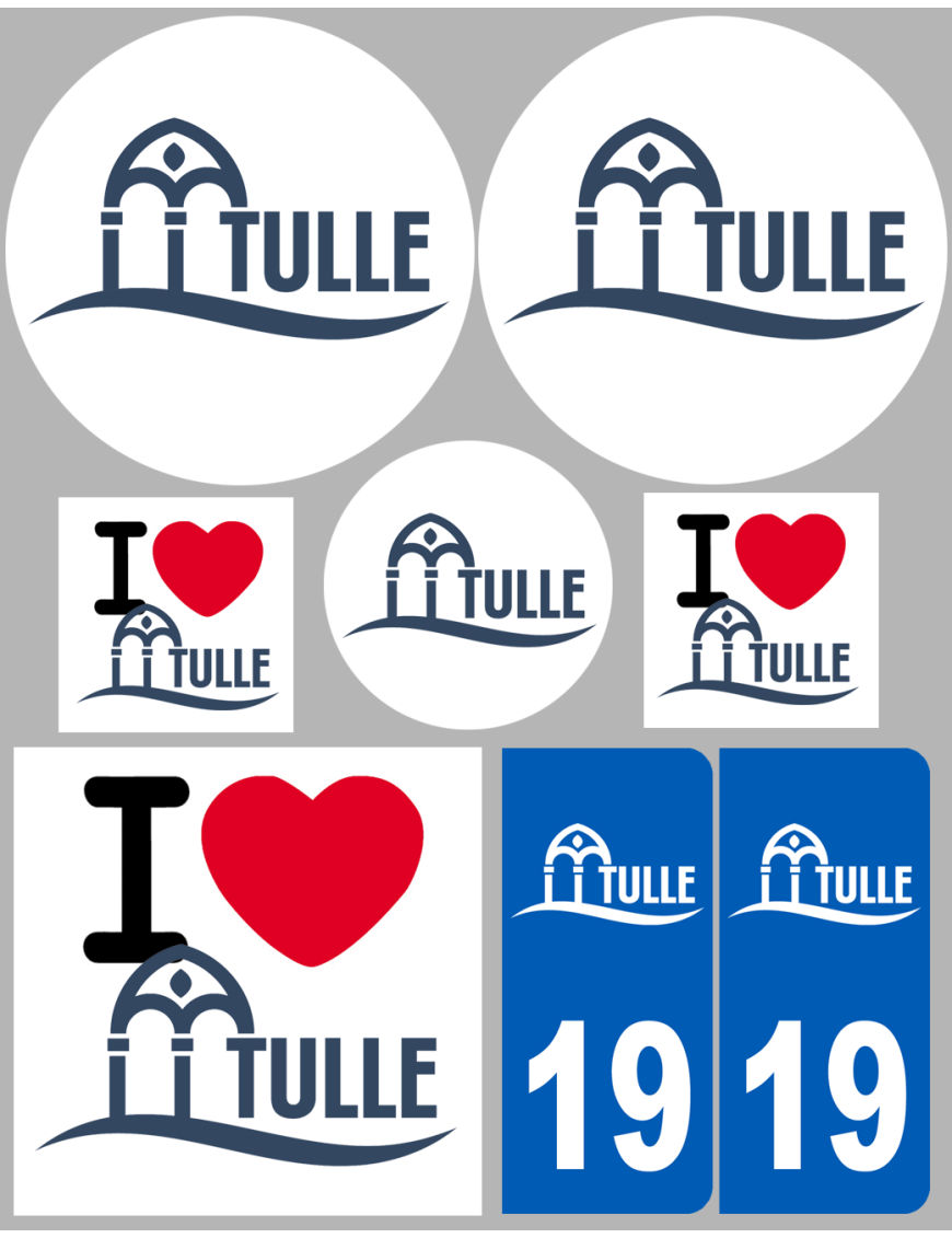 Tulle (8 autocollants variés) - Sticker/autocollant