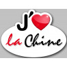 j'aime la Chine - 5x3.7cm - Sticker/autocollant