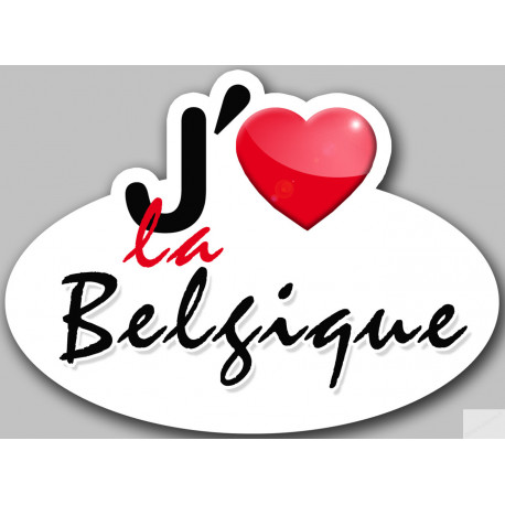 J'aime la Belgique (5x3.7cm) - sticker/autocollant J'aime la Belgique (5x3.7cm) - sticker/autocollant