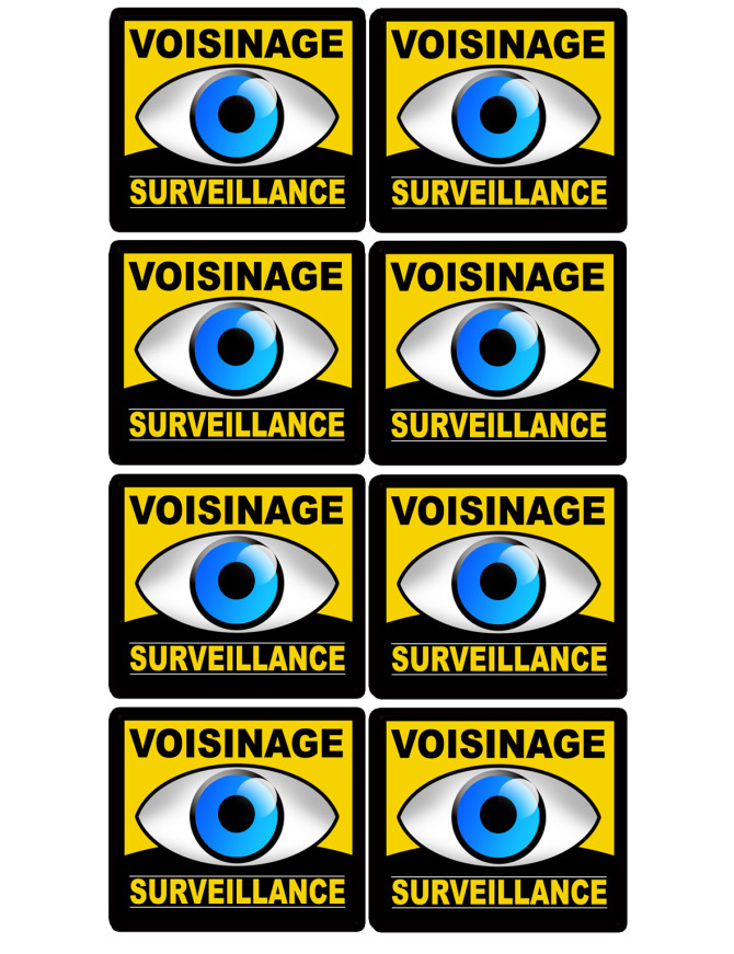 voisinage surveillance - 8fois 5cm - Sticker/autocollant