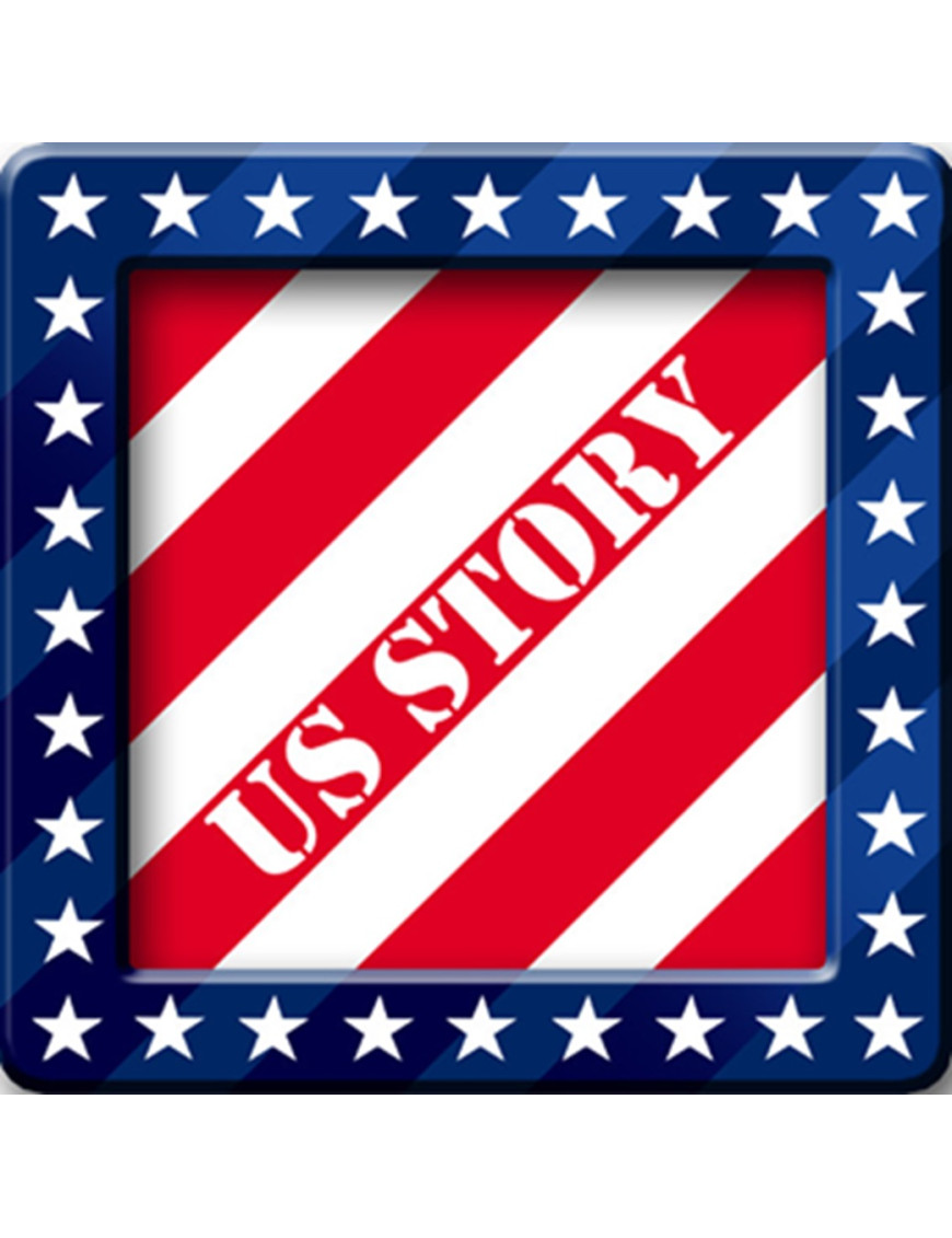 USA Story carré  - 20x20cm - Sticker/autocollant