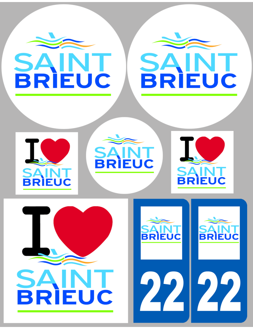 Saint-Brieuc (8 autocollants variés) - Sticker/autocollant Saint-Brieuc (8 autocollants variés) - Sticker/autocollant