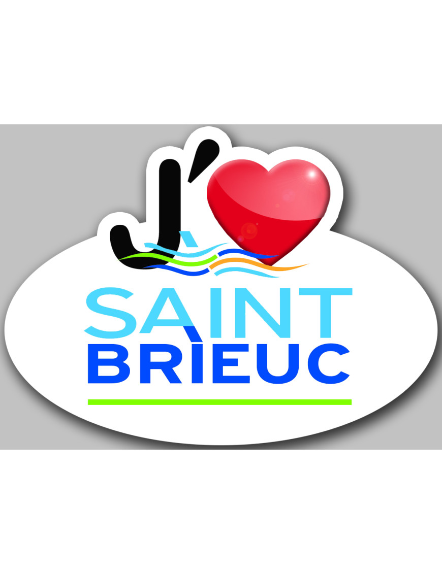 j'aime Saint-Brieuc (5x3.7cm) - Sticker/autocollant j'aime Saint-Brieuc (5x3.7cm) - Sticker/autocollant
