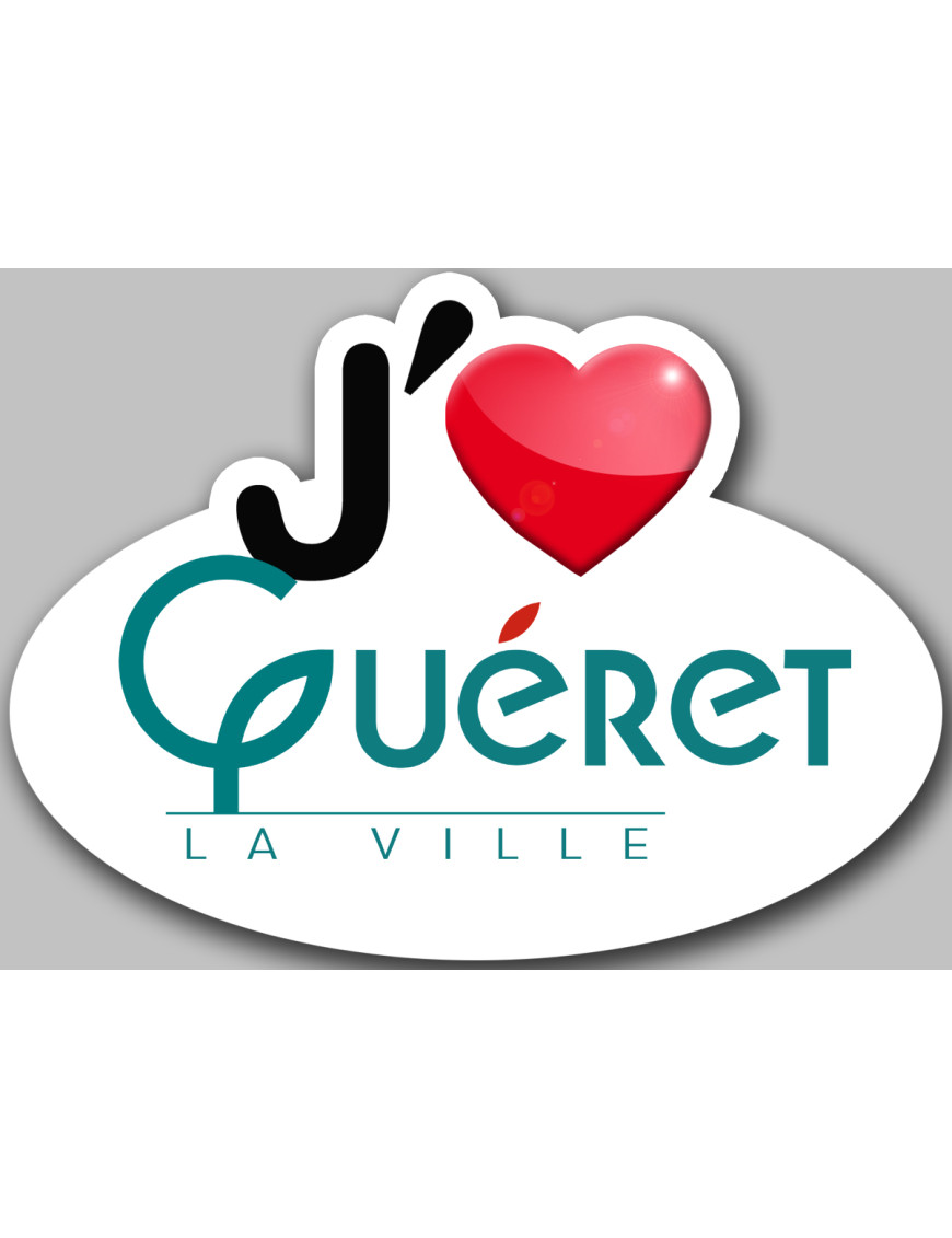 j'aime Guéret (5x3.7cm) - Sticker/autocollant j'aime Guéret (5x3.7cm) - Sticker/autocollant