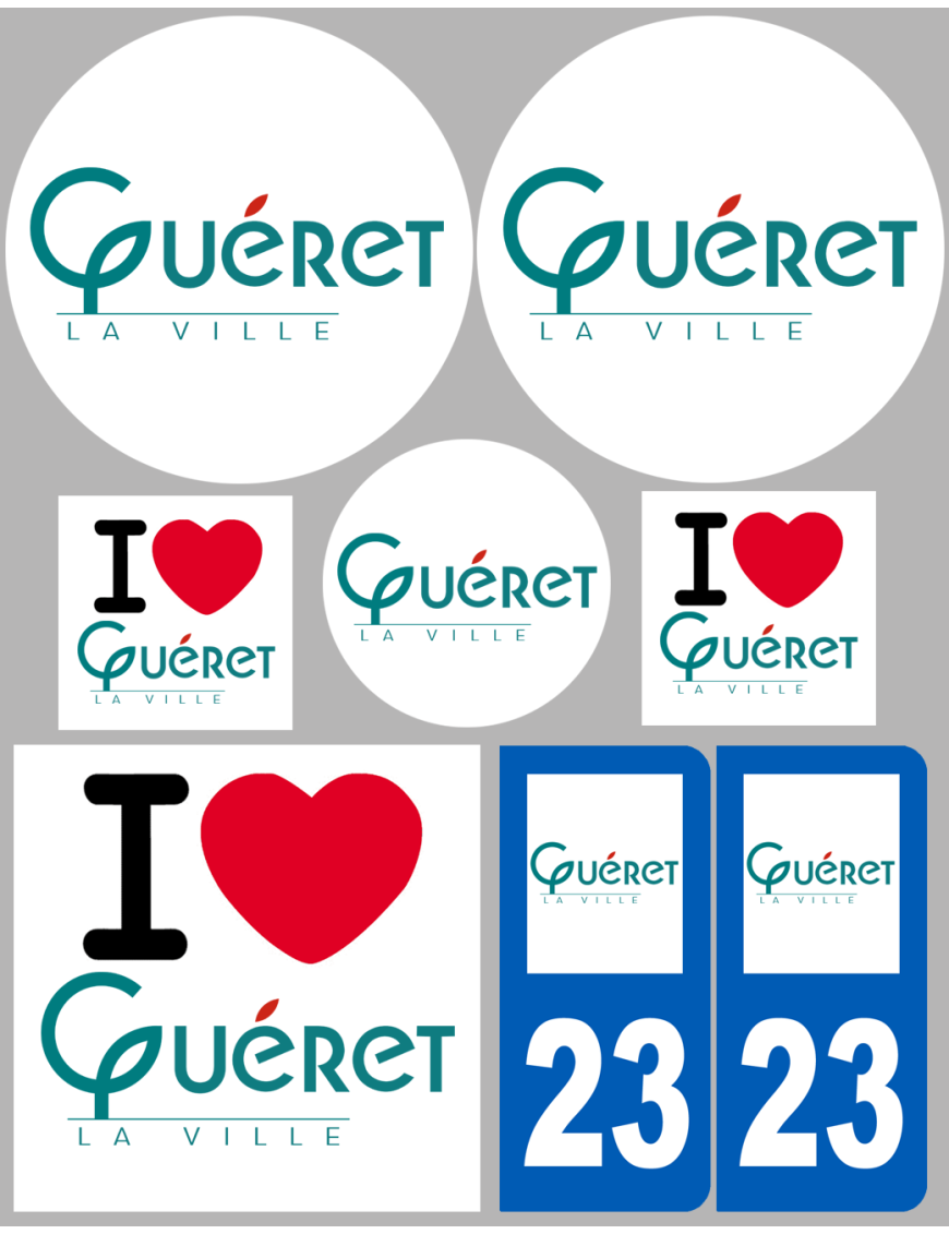 Guéret (8 autocollants variés) - Sticker/autocollant Guéret (8 autocollants variés) - Sticker/autocollant