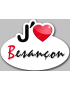 j'aime Besançon - 5x3.7cm - Sticker/autocollant