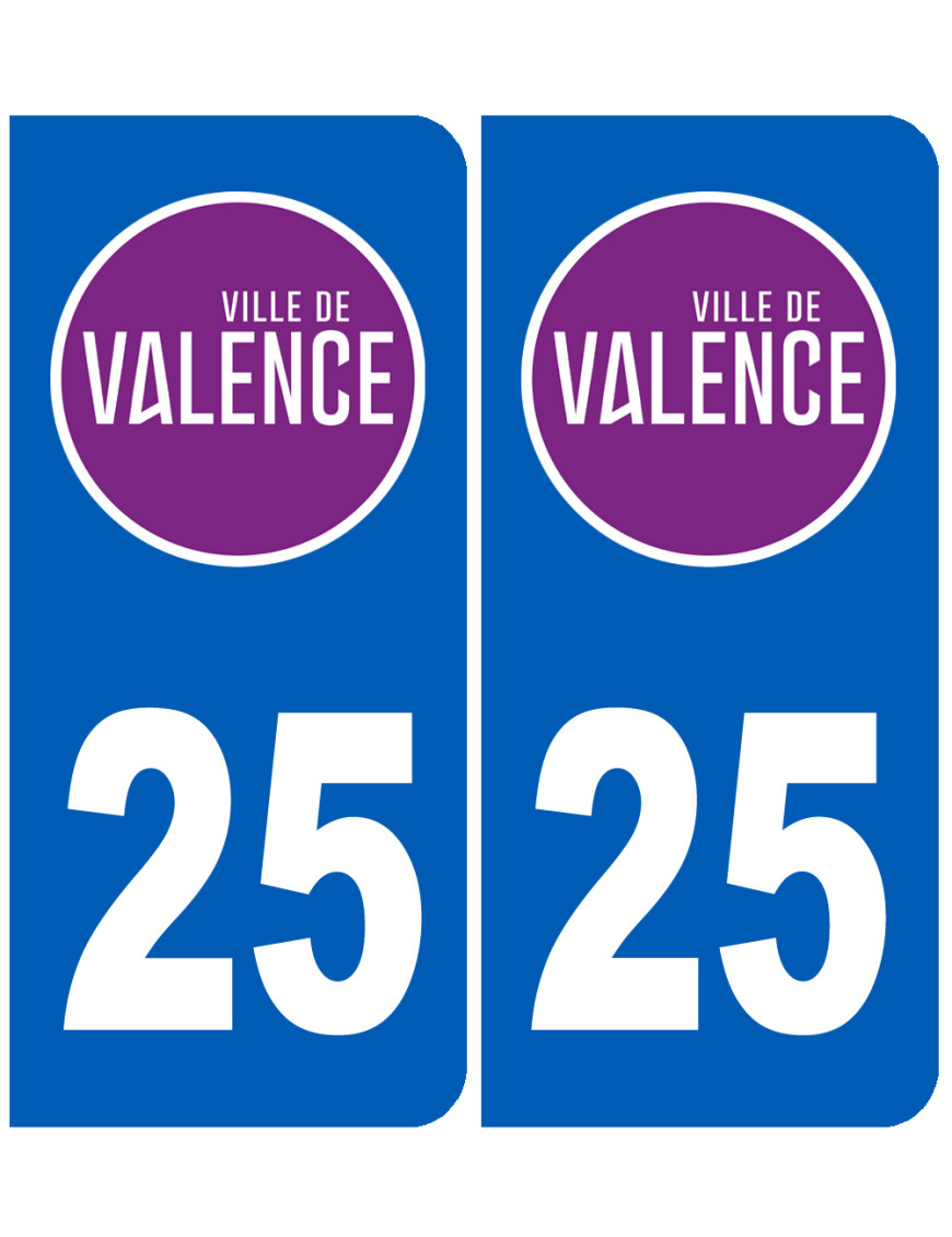 immatriculation Valence - Sticker/autocollant immatriculation Valence - Sticker/autocollant