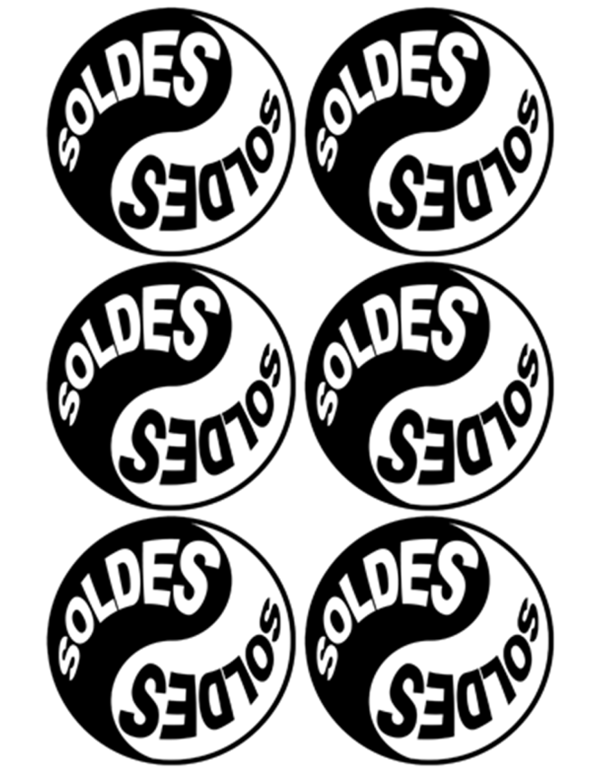 Série YIN YANG SOLDES (6 stickers 9.5x9.5cm) - Sticker/autocollant