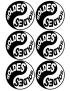 Soldes Yin Yang (6 fois 9.5x9.5cm) - Sticker/autocollant