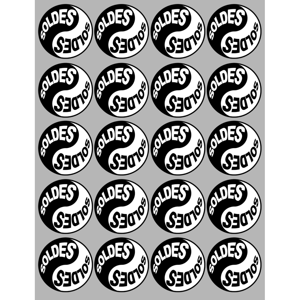 Soldes Yin Yang (20 fois 5cm) - Sticker/autocollant
