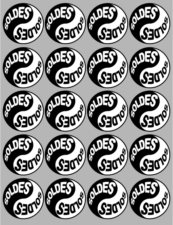 Soldes Yin Yang (20 fois 5cm) - Sticker/autocollant