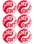 Soldes Yin Yang Rouge (6 fois 9.5x9.5cm) - Sticker/autocollant