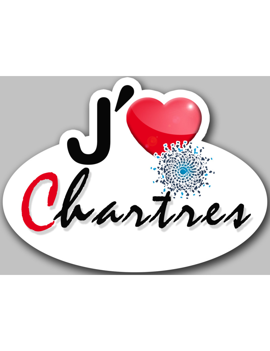 j'aime Chartres (15x11cm) - Sticker/autocollant j'aime Chartres (15x11cm) - Sticker/autocollant