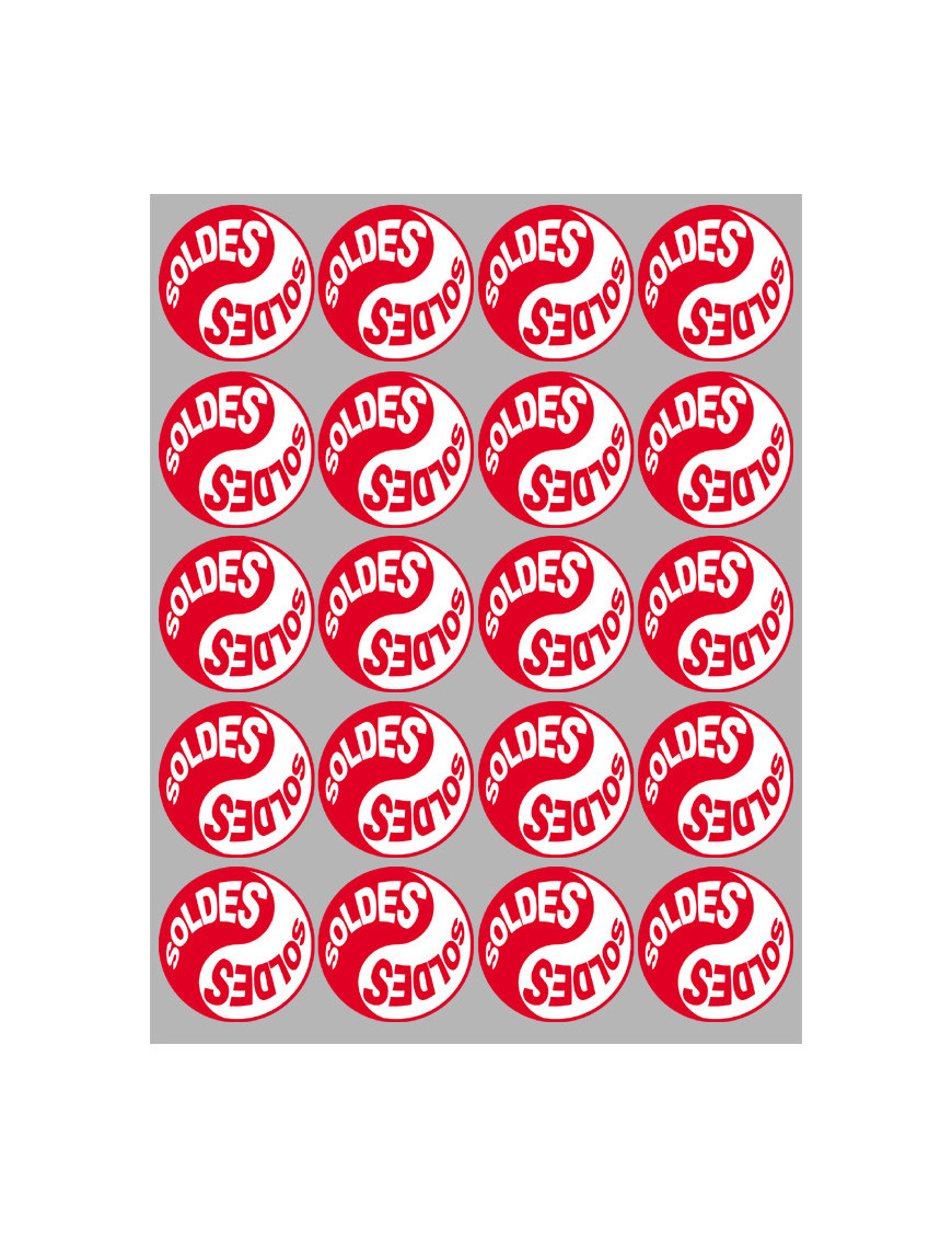 Soldes Yin Yang Rouge (20 fois 5x5cm) - Sticker/autocollant