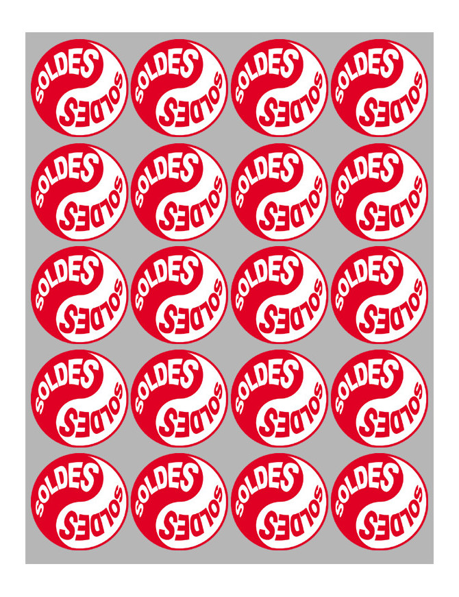 Série YIN YANG SOLDES rouge (20 stickers 5x5cm) - Sticker/autocollant