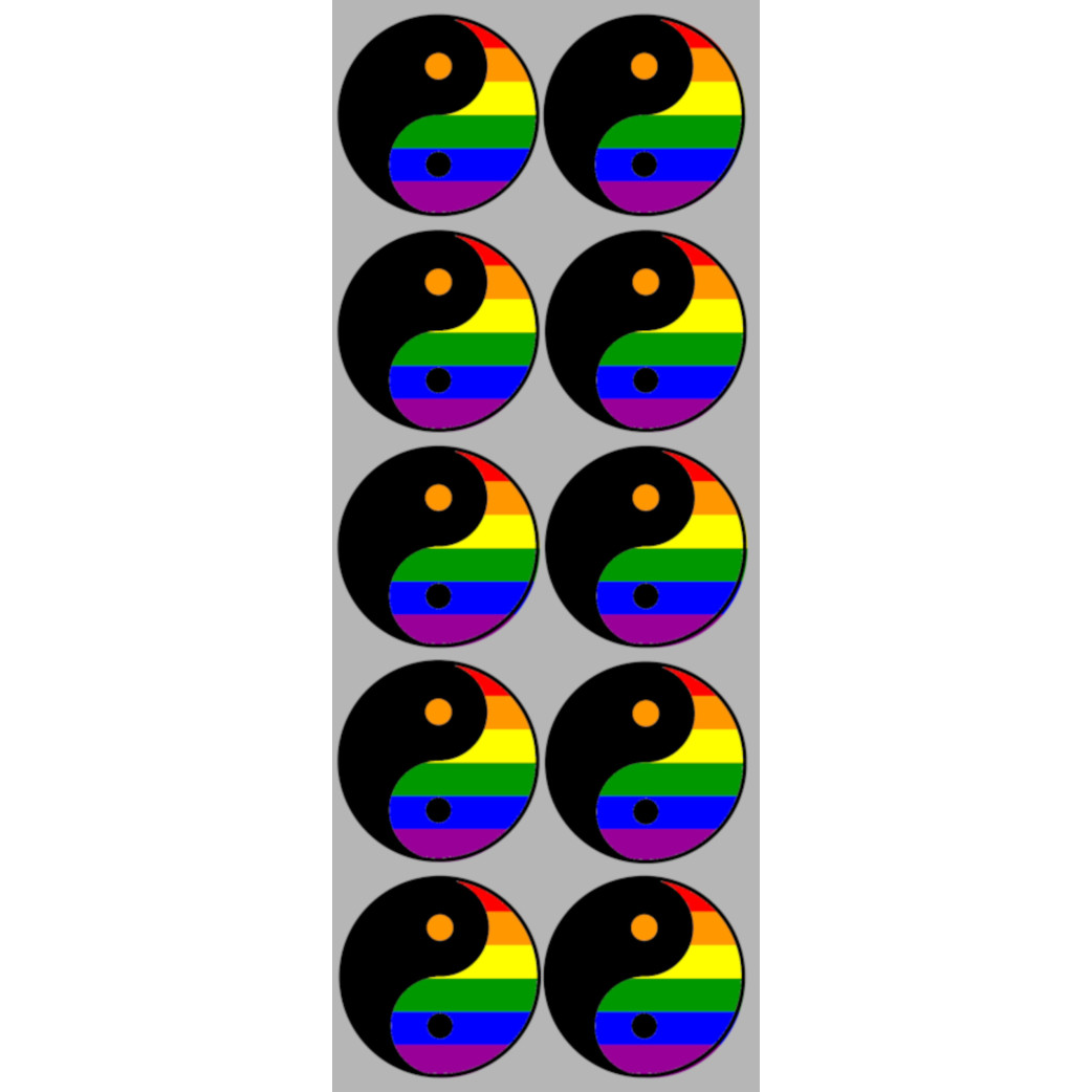 Yin Yang Lgbt (10 fois 5cm) - Sticker/autocollant