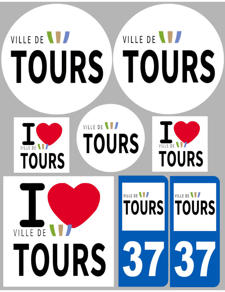 Tours (8 autocollants variés) - Sticker/autocollant Tours (8 autocollants variés) - Sticker/autocollant