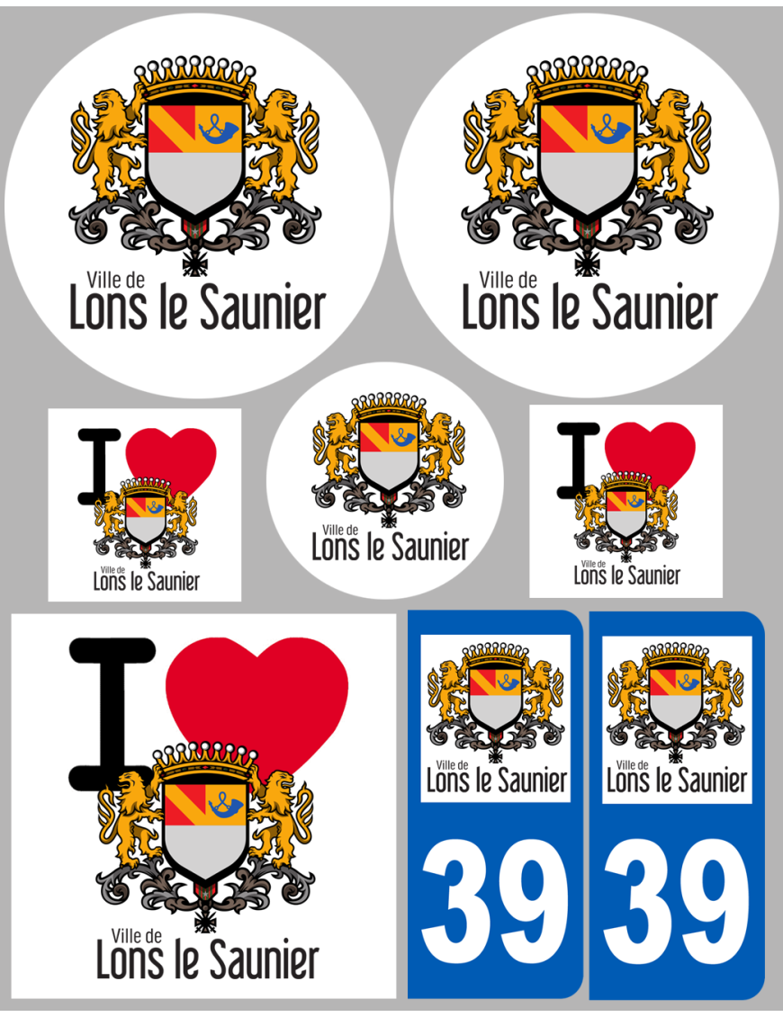 Lons-le-Saunier (8 autocollants variés) - Sticker/autocollant Lons-le-Saunier (8 autocollants variés) - Sticker/autocollant
