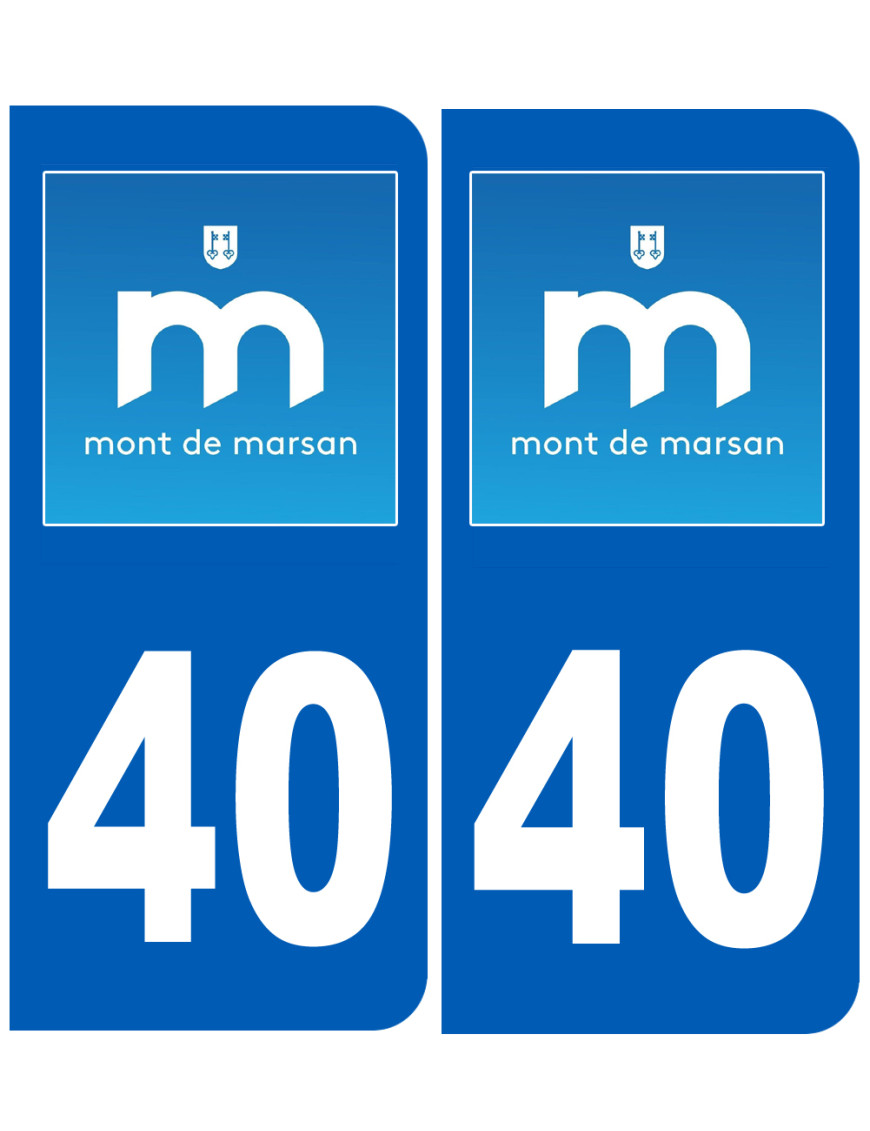 immatriculation Mont-de-Marsan 40 - Sticker/autocollant immatriculation Mont-de-Marsan 40 - Sticker/autocollant