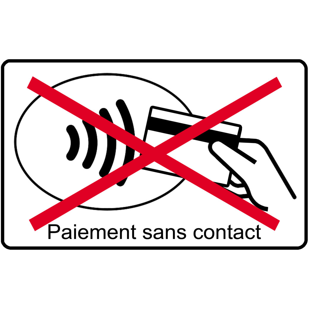 Pas de paiement sans contact carte - 20x12.3cm - Sticker/autocollant