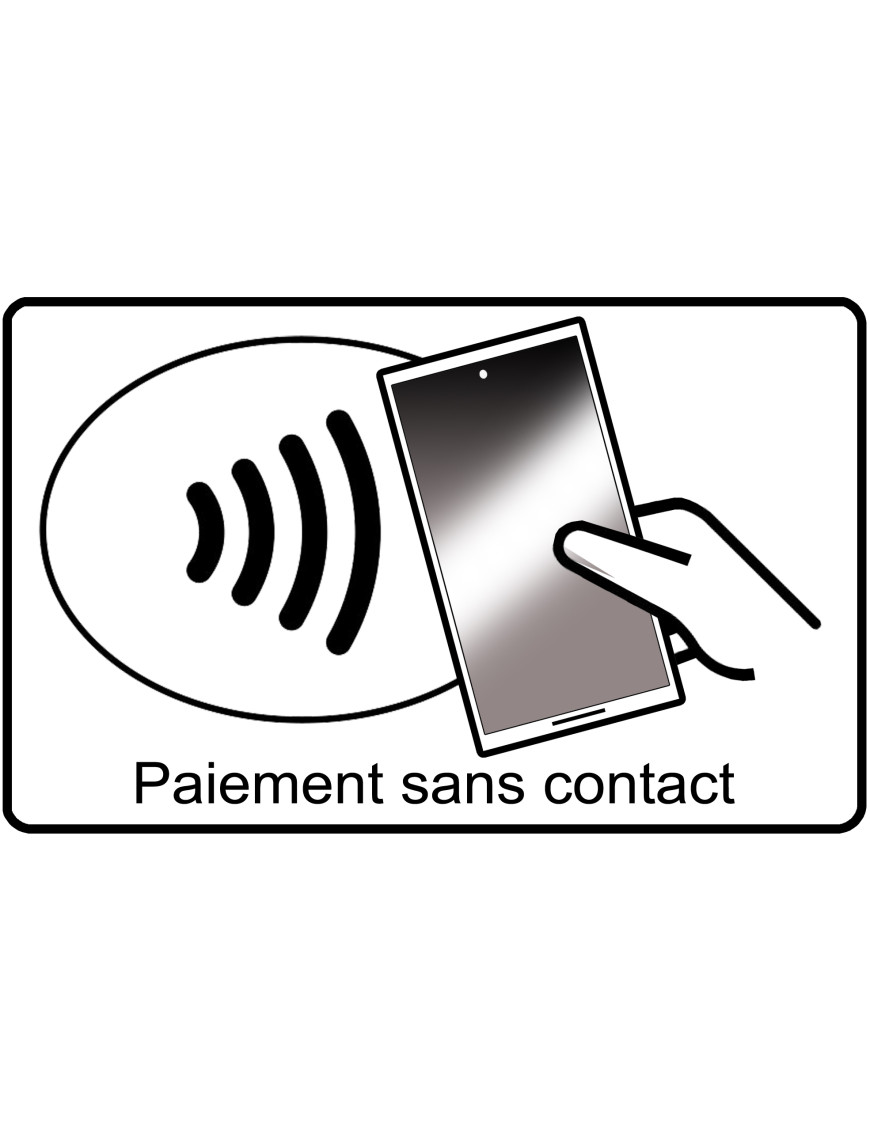 Paiement sans contact smartphone - 20x12.3cm - Sticker/autocollant