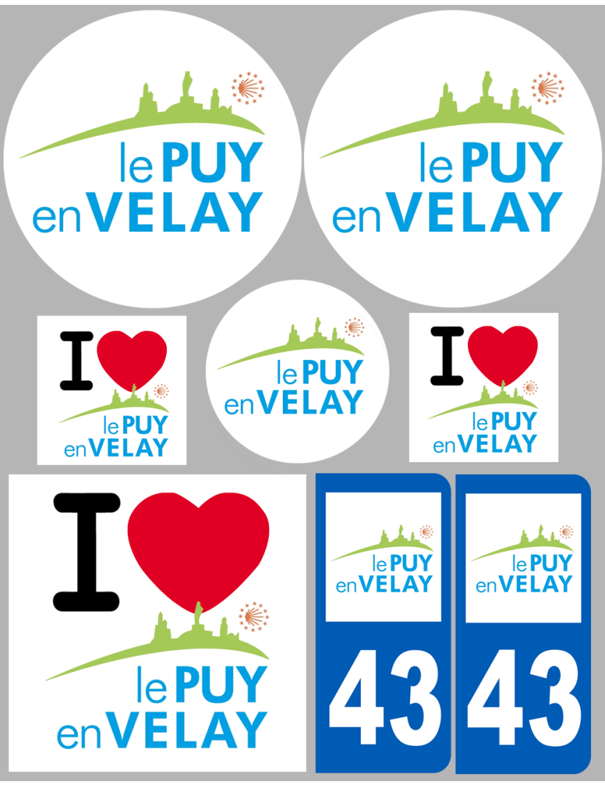 Puy-en-Velay (8 autocollants variés) - Sticker/autocollant Puy-en-Velay (8 autocollants variés) - Sticker/autocollant