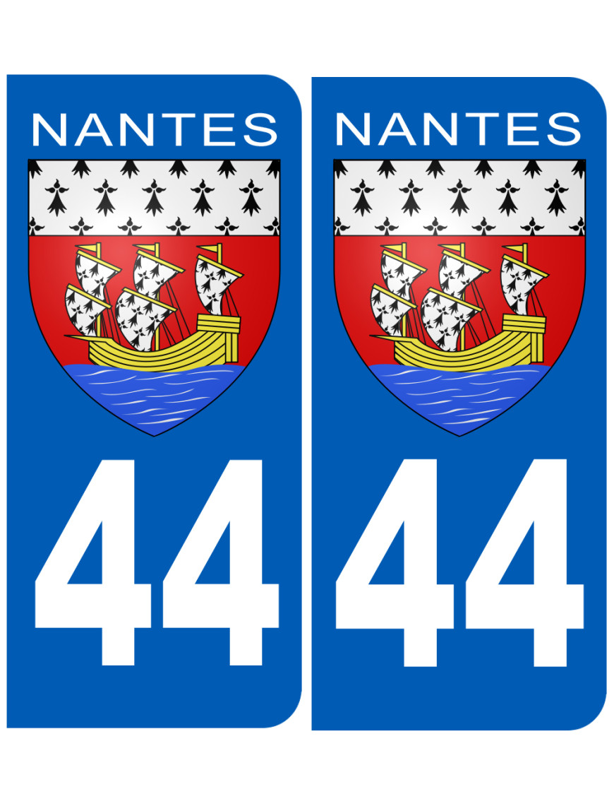 immatriculation Nantes blason 44 - Sticker/autocollant