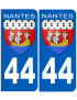immatriculation Nantes blason 44 - Sticker/autocollant