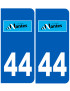 immatriculation Nantes 44 - Sticker/autocollant