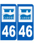 immatriculation Cahors 46 - Sticker/autocollant
