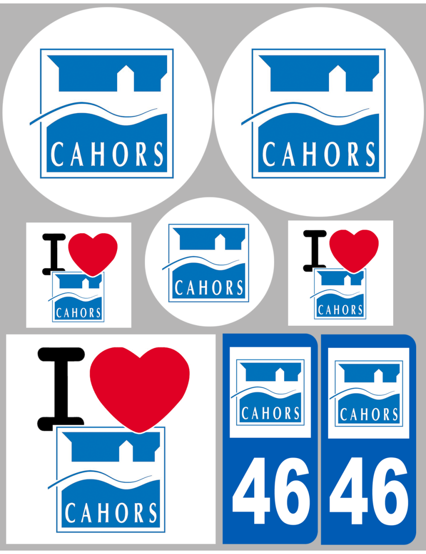 Cahors (8 autocollants variés) - Sticker/autocollant Cahors (8 autocollants variés) - Sticker/autocollant