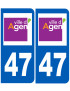 immatriculation Agen 47 - Sticker/autocollant