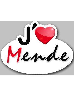 j'aime Mende (5x3.7cm) - Sticker/autocollant