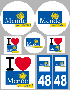 Mende (8 autocollants variés) - Sticker/autocollant