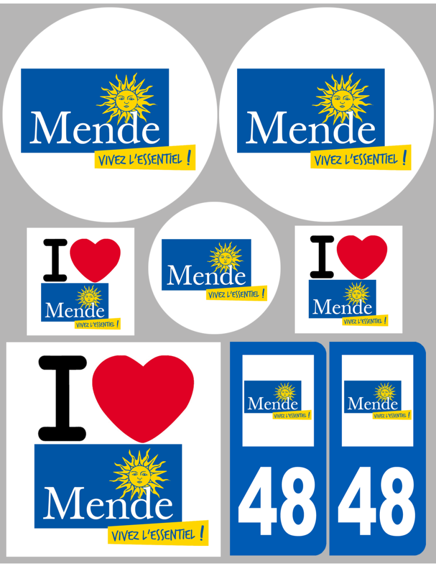 Mende (8 autocollants variés) - Sticker/autocollant