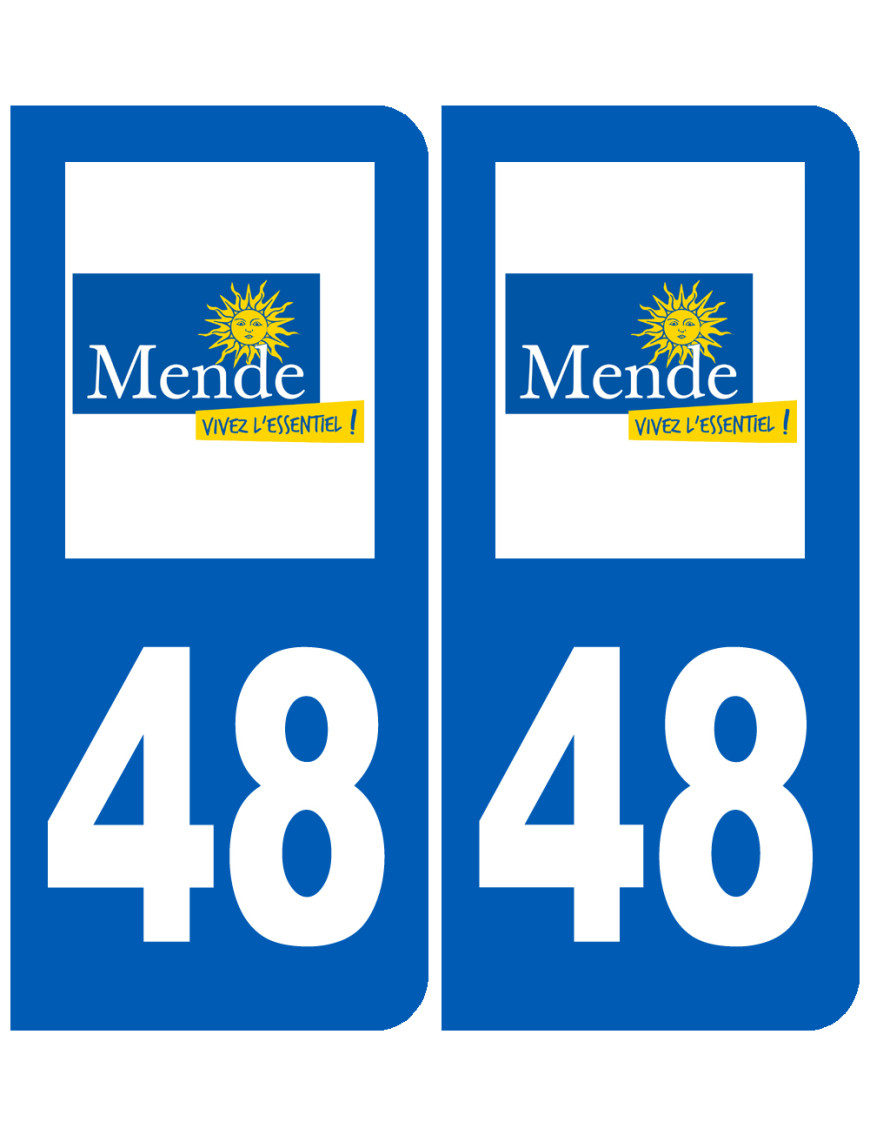 immatriculation Mende 48 - Sticker/autocollant