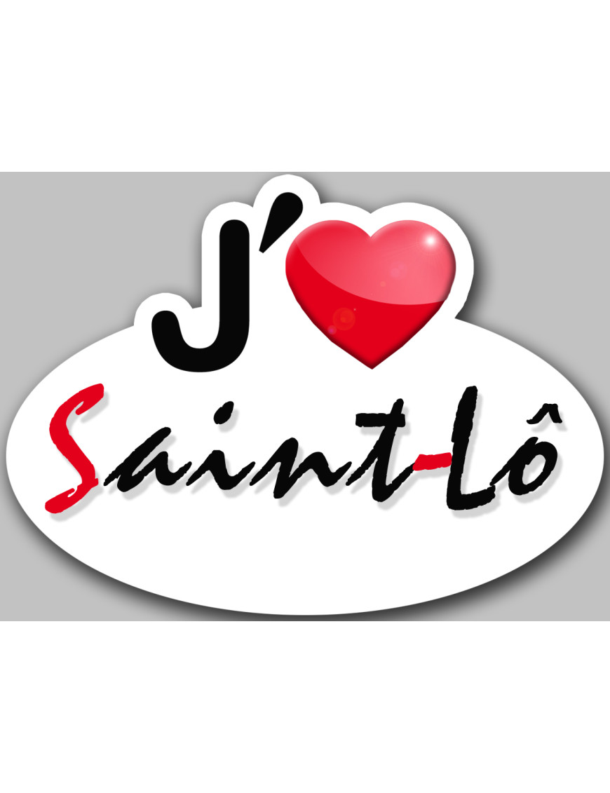 j'aime Saint-Lô (5x3.7cm) - Sticker/autocollant