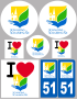 Châlons-en-Champagne (8 autocollants variés) - Sticker/autocollant