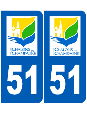immatriculation Châlons-en-Champagne 51 - Sticker/autocollant