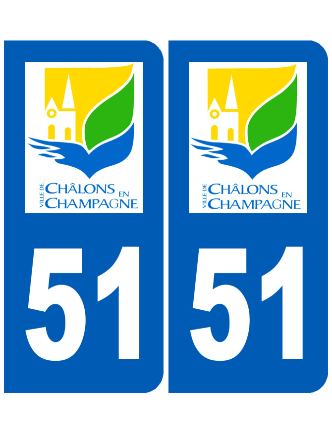 immatriculation Châlons-en-Champagne 51 - Sticker/autocollant
