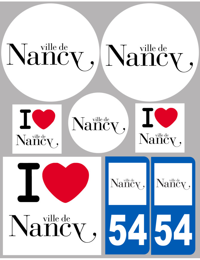 Nancy (8 autocollants variés) - Sticker/autocollant