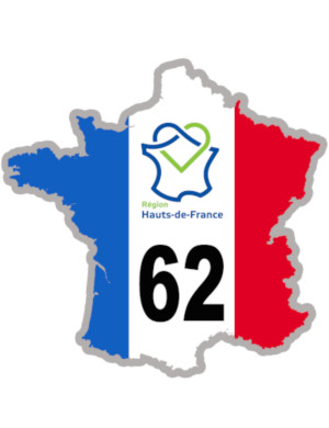 62 France Hauts-de-France - 20x20cm - Sticker/autocollant