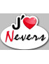 j'aime Nevers (15x11cm) - Sticker/autocollant