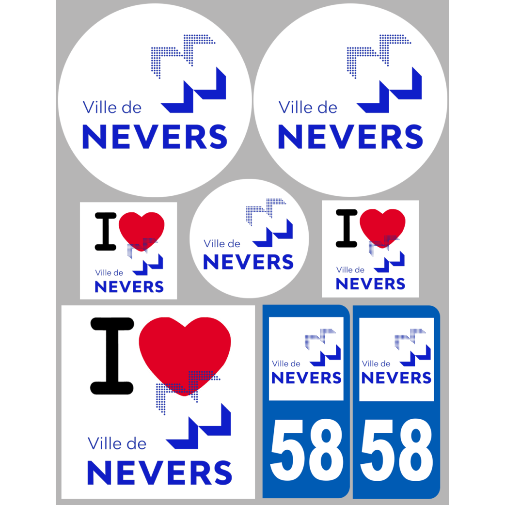 Nevers (8 autocollants variés) - Sticker/autocollant