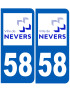immatriculation Nevers 58 - Sticker/autocollant