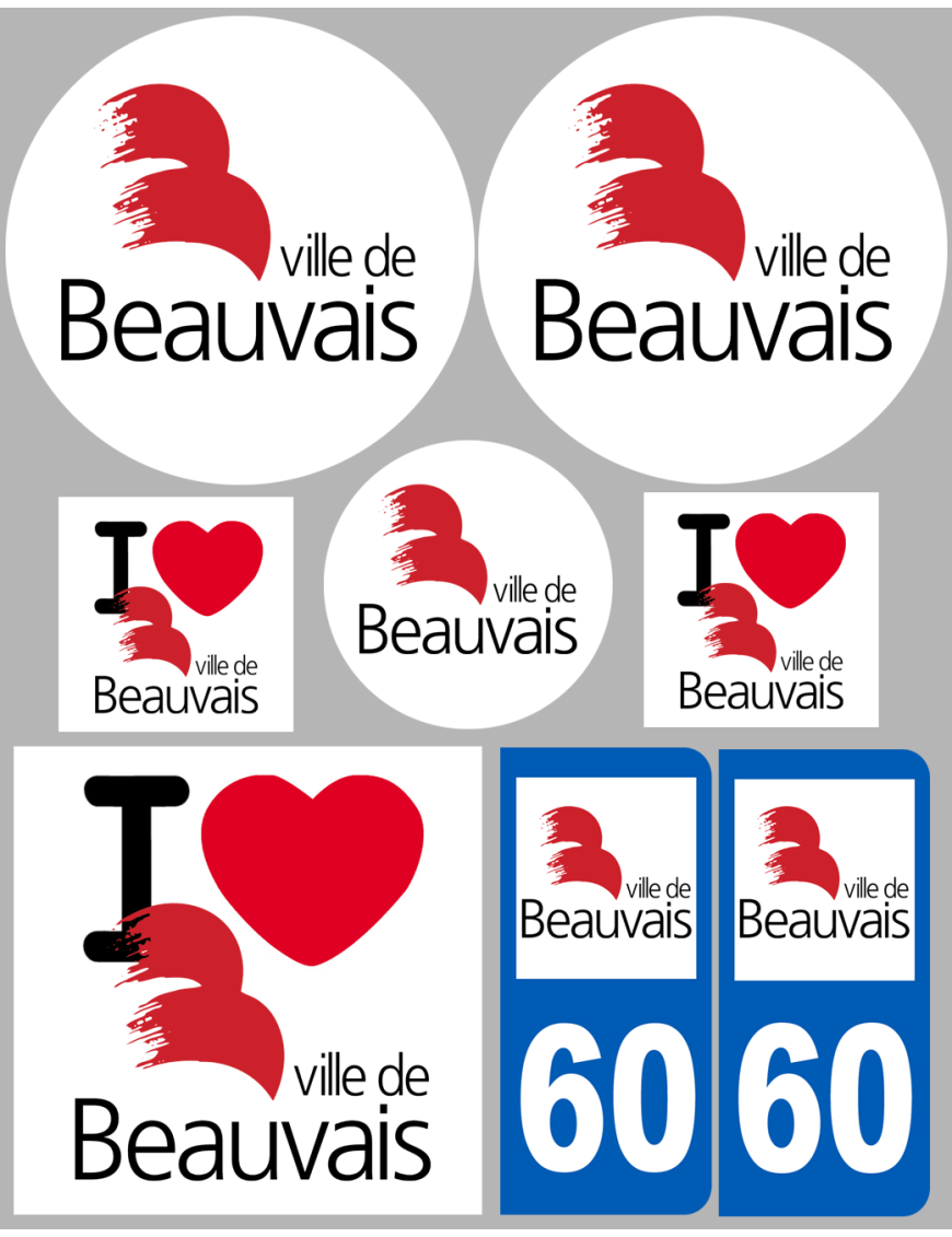 Beauvais (8 autocollants variés) - Sticker/autocollant