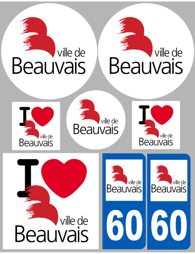 Beauvais (8 autocollants variés) - Sticker/autocollant